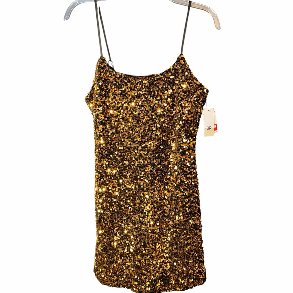 BP Sparkling Gold Mini Dress —#133 - Picture 1 of 13